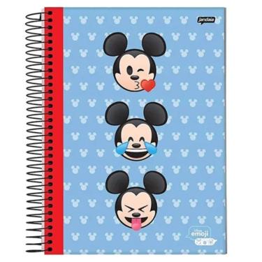 Imagem de Caderno Espiral Universitário 1 Matéria 80 Folhas Disney Emoji Jandaia Estampa 3