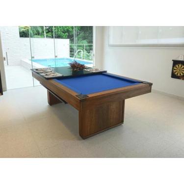 Imagem de Mesa de Sinuca e Jantar - 2,34x1,34 - Nelson Bilhares, Azul royal