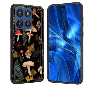 Imagem de JHYYTUJTYP Capa para Moto Edge 2025, [Teste de queda de grau militar] Capa protetora resistente à prova de choque resistente para Motorola Moto Edge 2025, floresta de cogumelos vintage