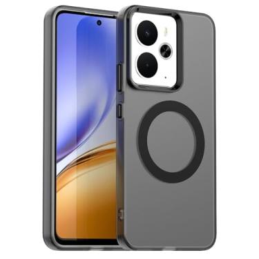 Imagem de Capa compatível com Realme 14 5G, capa magnética à prova de choque, compatível com Realme 14 5G capa preta