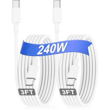 Imagem de Hzevn Pacote com 2 cabos USB C para USB C de 100 W para Apple MacBook Pro/Air Charger, 20V 5a Supper Fast USB c cabo de carregamento para iPhone 16/15 Pro Max iPad Pro 12.9 27.9 cm e mais