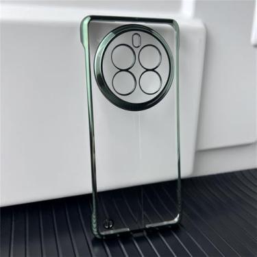 Imagem de Para OPPO Realme 12 Pro plus realme12pro sem moldura ultrafina capa de celular para PC rígido capa de celular à prova de choque capa traseira, verde, para Realme 12 Pro Plus