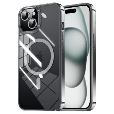 Imagem de Tigowos Capa magnética para iPhone 15, compatível com MagSafe, 3 m, resistente a quedas, antiamarelamento, resistente, à prova de choque, compatível com capas de telefone iPhone 15 de 6,1 polegadas