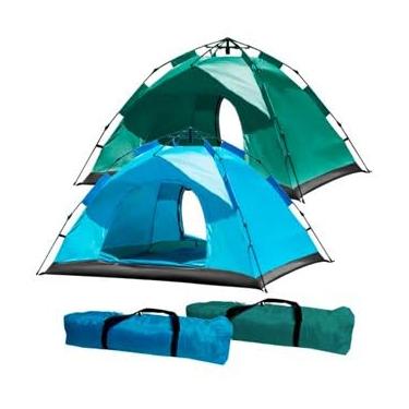 Imagem de Barraca Camping 4 Pessoas Monta Sozinha Impermeável Automática (Verde)