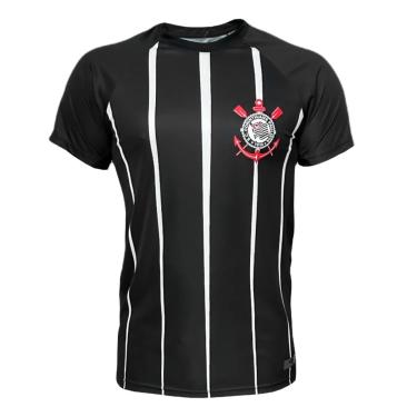 Imagem de Camisa Corinthians Listrada, Masculina, Preta, M