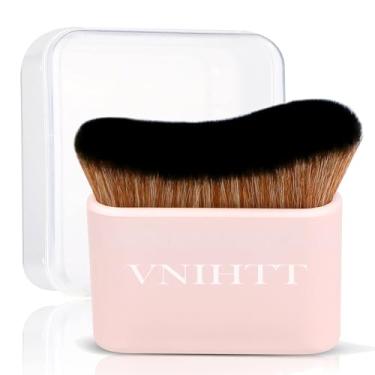 Imagem de VNIHTT Escova autobronzeadora para rosto e corpo - aplicador Kabuki para autobronzeamento, bronzeamento falso, protetor solar, maquiagem - Bronzer e pincel de mistura para bronzeamento em spray e base
