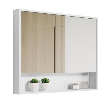 Imagem de Espelheira Eros Armário Aéreo Para Banheiro - Branco