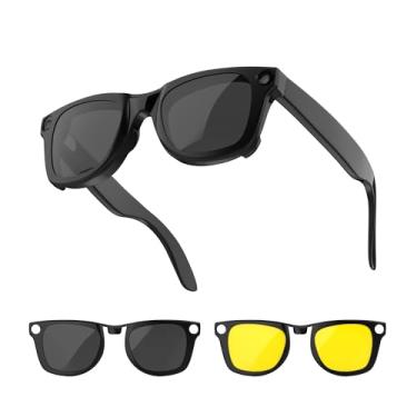 Imagem de HIBLOKS Óculos de sol não polarizados compatíveis com Ray-Ban Meta Wayfarer, clipes de descoloração para óculos inteligentes Rayban Meta Wayfarer protegem seus olhos, legais e modernos (preto e