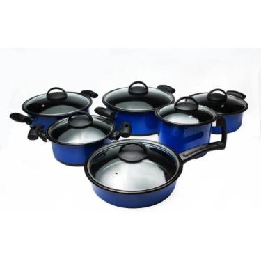 Imagem de Conjunto Panela 6 Peças Azul Indução Cooktop Gas - ROYALE
