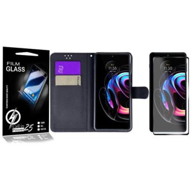 Imagem de Capa Carteira + Película De Vidro 3D Moto Edge 20 Pro XT2153 - Cell In