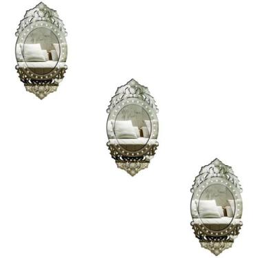 Imagem de Kit 3 Espelhos Decorativos Venezianos  Pegui 32X16 3890 - Creatus