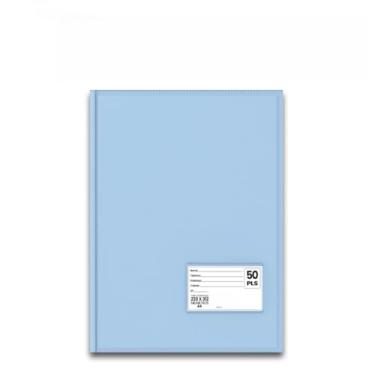Imagem de Pasta Catálogo Organizadora A4 Com Visor 50 Envelopes Color Documentos Colorida Rosa Bege Pastel(Azul Bebe)