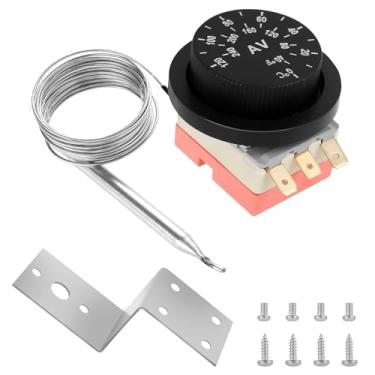 Imagem de Interruptor de termostato ajustável para radiador elétrico de 32-248'F, kit de fiação de relé de controle de sensor de termostato para carros automotivos, caminhões, trailers