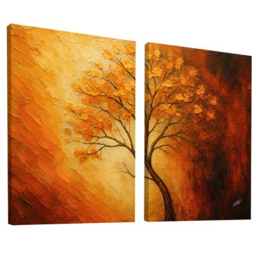 Imagem de Quadro Decorativo Árvore da Vida Espatulada Duo