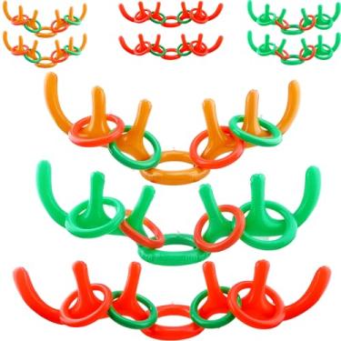 Imagem de Sonarun Jogo De Arremesso Argolas Chifre Rena Inflável Natal, Brinquedos Para Família, Escola, Ação Graças, Aniversário, Carnaval, Jogos Festa, Lembrancinhas (9 Chapéus, 36 Argolas)