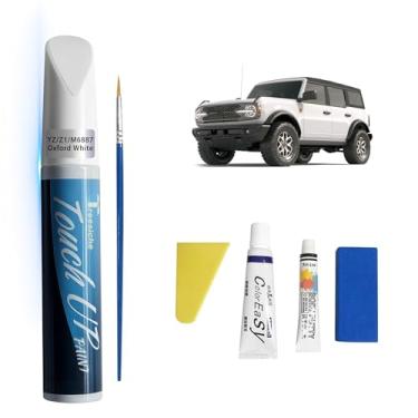 Imagem de Treesiche YZ/Z1/M6887 Tinta de retoque branca Oxford para Ford Exact Match, tinta de retoque 2 em 1 para reparo de arranhões, removedor de arranhões de carro para arranhões profundos, correspondência