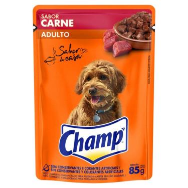 Imagem de Ração Úmida Champ Adulto sabor Carne Sachê 85g