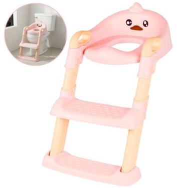 Imagem de Assento Redutor para Crianças Pintinho Rosa Com Escada - Castela - CAS