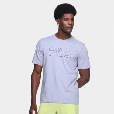 Imagem de Camiseta Fila Letter Outline Masculina, Cinza, GG