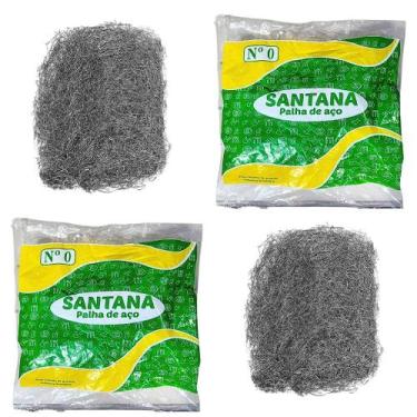 Imagem de Kit 2 Palha de Aço N0 Santana Limpeza Pesada Polimento Panelas Utensíl