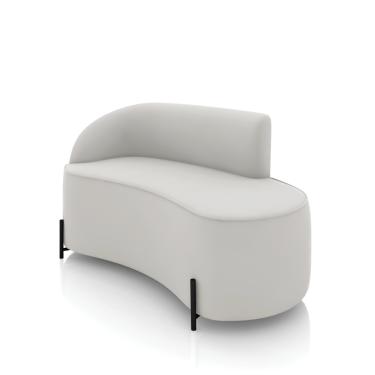 Imagem de Sofá 2 Lugares Orgânico 140cm Pé Ferro Preto Morgan Veludo Cinza D03 - D'Rossi