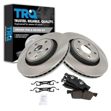 Imagem de Pastilhas de freio a disco de cerâmica frontal e 2 rotores para Durango Grand Cherokee 11-16