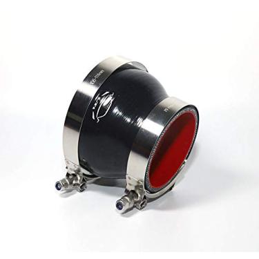 Imagem de LTI Universal 76 mm a 102 mm 4 camadas reforçadas alto desempenho 7.6 cm-10.2 cm ID redutor reto acoplador de mangueira de silicone + braçadeira de parafuso T de aço inoxidável T304 (7.6 cm-10.2 cm