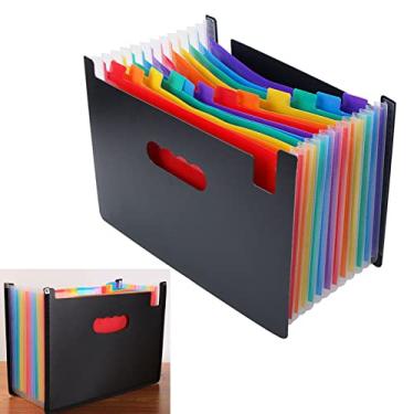 Imagem de GLOGLOW Pastas de Arquivo Expandindo a Pasta de Arquivos, Organizador de Plástico para Uso Doméstico e de Escritório, Armazena 3300 A4 Folhas, Suprimentos Escolares Compactos e Portáteis