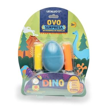 Imagem de MASSA DE MODELAR OVO SURPRESA DINO BLISTER C/ 195G. 4 CORES + MOLDE SURPRESA - CAIXA C/ 6 BLISTERS LEO&LEO