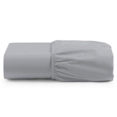 Imagem de Lençol Unique Avulso De Baixo Casal Padrão Com Elástico Micro Percal 400 Fios - Cinza