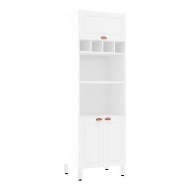 Imagem de Paneleiro 70 Cm Duplo Nicho Cristal Branco Com Branco Pet