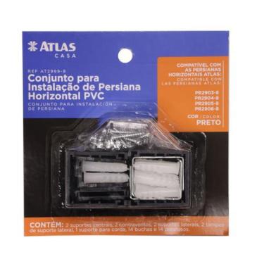Imagem de Conjunto Instalação de Persiana Horizontal PVC Atlas, Preto