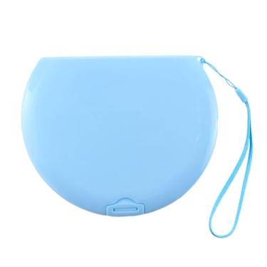 Imagem de Bolsa de armazenamento para máscara facial, conveniente para cobertura facial, portátil, antipoluição, semicírculo, caixa de armazenamento (azul)