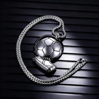 Imagem de Colares de tênis de futebol masculino de aço inoxidável, colar com pingente de sapatos de futebol, joias hip hop, One Size, Aço inoxidável, Sem Pedra Preciosa