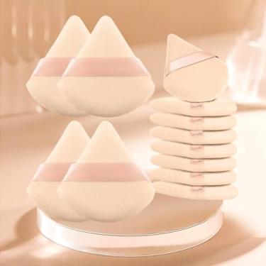 Imagem de Conjunto de sopro de pó triângulo macio de 3 peças, puffs de pó para rosto, esponjas de maquiagem para base, adequado para ferramentas de maquiagem cosmética líquida e creme (nude)