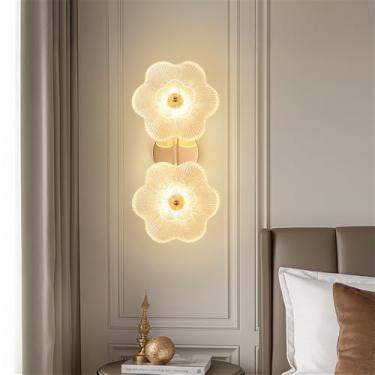 Imagem de Luminária de parede moderna e luxuosa com LED, estilo arte, para sala de estar, quarto, cabeceira, casa de campo, hotel, escada ou corredor (2 lâmpadas)