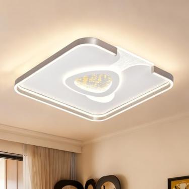 Imagem de Luminária de Teto LED 90W - 3 Cores Ajustáveis (3000K/4000K/6000K), Espectro Completo, Sem Cintilação, Proteção Ocular, Voltagem 127V/220V, Ideal para Sala, Quarto e Cozinha