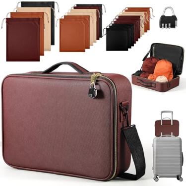 Imagem de Eccliy Organizador de bolsa de armazenamento de brinquedos para adultos com 20 sacos de cordão de tamanhos diferentes, caixas de armazenamento de brinquedos para mulheres e homens (marrom escuro, 39 x