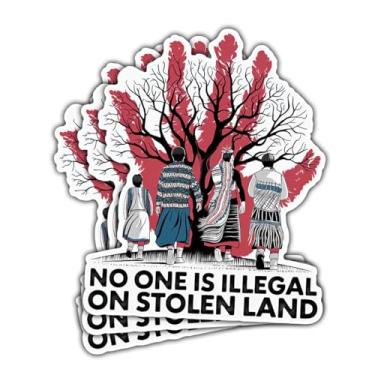 Imagem de (3 peças) Adesivo No One is Illegal On Stolen Land - Decalque nativo americano, adesivo de para-choque de orgulho indígena para laptop, garrafa de água, copo, capa de telefone, capacete, presentes 7,6