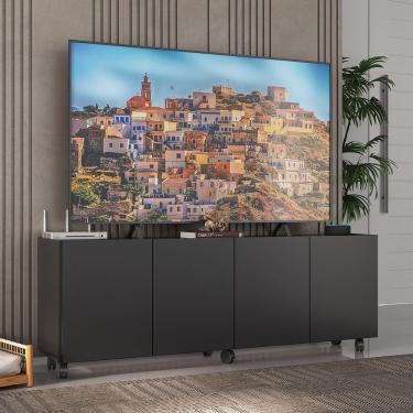 Imagem de Rack Para Tv Até 50 Polegadas Com E Rodízios Mp1069 Preto