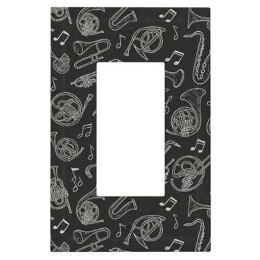 Imagem de 1 Gang Single GFCI Outlet Covers Decorador/Rocker Light Switch Placa de Parede Trombones Vintage Dispositivo Elétrico Face Plug Plate Capa para Receptáculo Dimmer Tomada USB