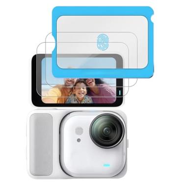 Imagem de Oshmirian Protetor de tela para Insta360 Go Ultra – 2 pacotes de vidro temperado para exibição com ferramenta de fácil instalação, dureza 9H, antiarranhões, clareza HD, sem bolhas, resistente a