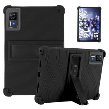 Imagem de Capa para tablet DOOGEE U13 de 13 polegadas – Capa protetora de silicone à prova de choque com suporte, estilo comercial resistente a quedas (preto)