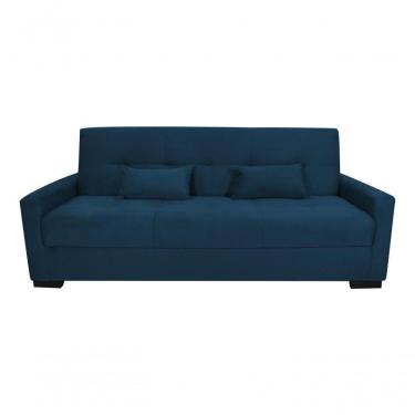 Imagem de Sofá Cama Lavínia 3 Lugares Suede Azul Matrix