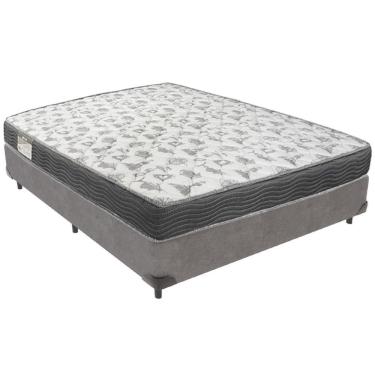 Imagem de Cama Box Cinza E Colchão Iso100 Espuma D33 Viúvo Ortobom
