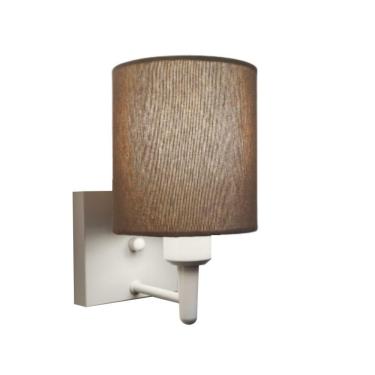 Imagem de Arandela Quadrada Md-2033 Branco Cúpula Em Tecido Cilíndrica Caqui - Bivolt