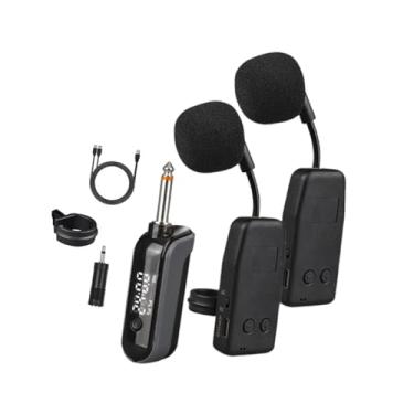Imagem de YIJU Microfone para instrumento, receptor e transmissor de áudio, microfone de captação para músicos, 2 Microfone