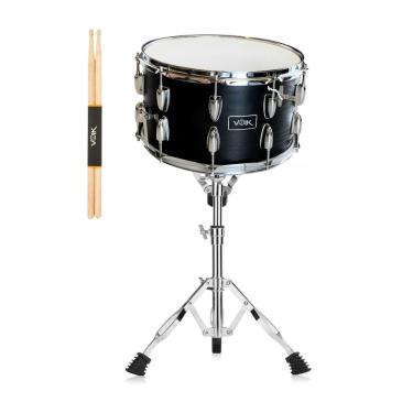 Imagem de Caixa Bateria 14x8 CB14 All Nigth Com Suporte + Baqueta Voik