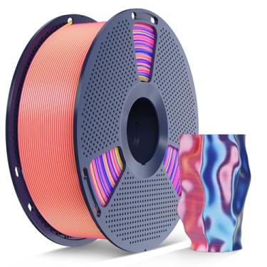 Imagem de SUNLU Filamento PLA de seda tripla, filamento de impressora 3D PLA de seda 1,75 mm, filamento de impressora 3D de seda brilhante de 1,75 mm ± 0,02 mm, carretel de 1 kg (1 kg), cor tripla de seda