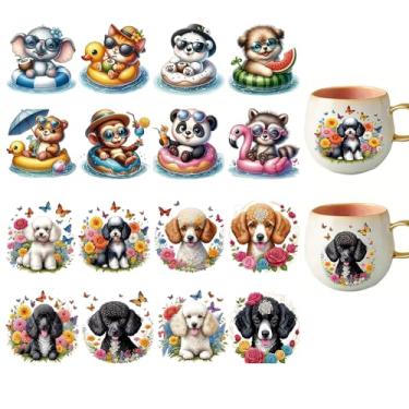 Imagem de F06C24K1101 UV DTF Cup Wraps Inverno UV DTF Transferência Adesivo Impermeável para Copos de Vidro Mobiliário Artesanato DIY, Adesivos de Transferência para DIY Garrafa de Água Laptop Decalque Madeira